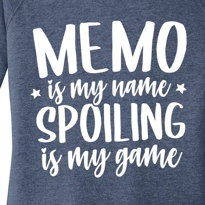 Memo Is My Name Spoiling Is My Game Mothers Day Idea Memo Cute Gift Women's Perfect Tri Tunic Long Sleeve Shirt