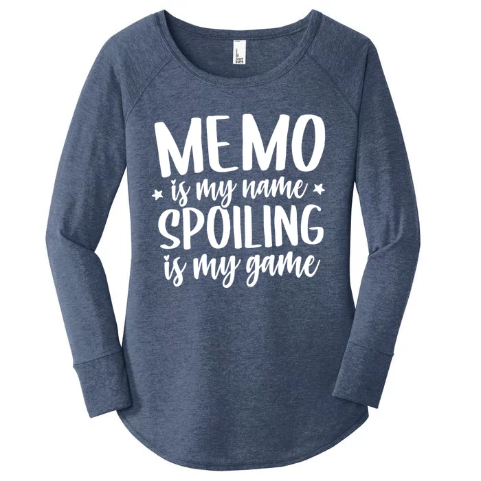 Memo Is My Name Spoiling Is My Game Mothers Day Idea Memo Cute Gift Women's Perfect Tri Tunic Long Sleeve Shirt