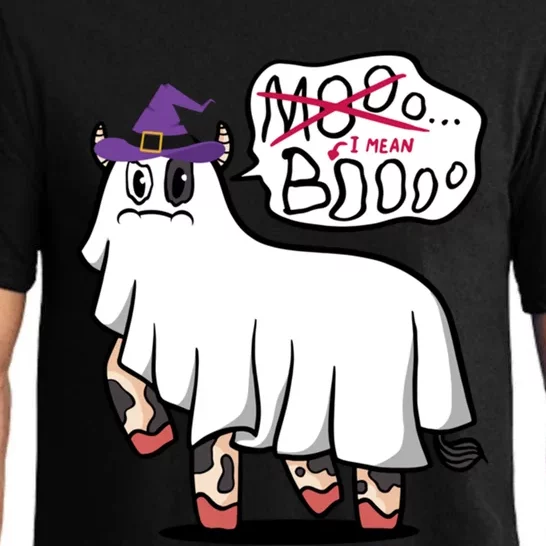 Mooo I Mean Boo Funny Gift Halloween Funny Cow Gift Pajama Set