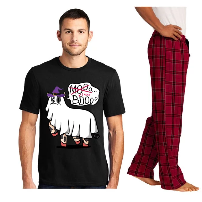 Mooo I Mean Boo Funny Gift Halloween Funny Cow Gift Pajama Set