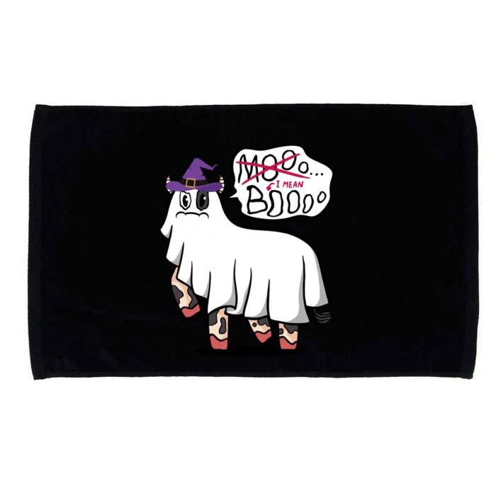 Mooo I Mean Boo Funny Gift Halloween Funny Cow Gift Microfiber Hand Towel