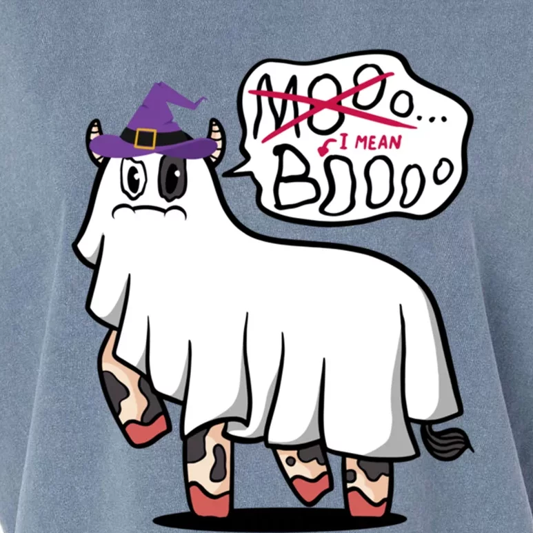 Mooo I Mean Boo Funny Gift Halloween Funny Cow Gift Garment-Dyed Women's Muscle Tee