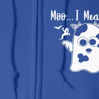 Moo I Mean Boo Funny Cow Halloween Gift Full Zip Hoodie