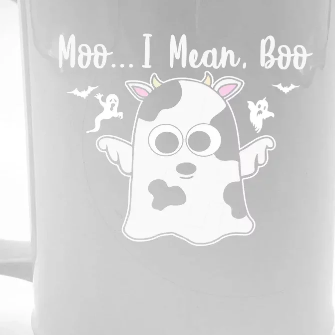 Moo I Mean Boo Funny Cow Halloween Gift Front & Back Beer Stein