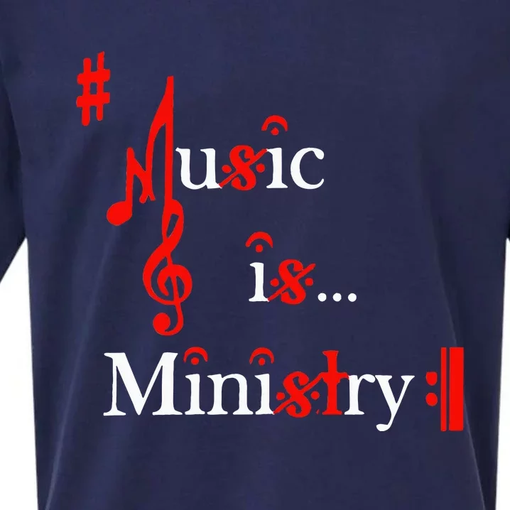 Music Is Ministry For Women Funny Musician Sueded Cloud Jersey T-Shirt