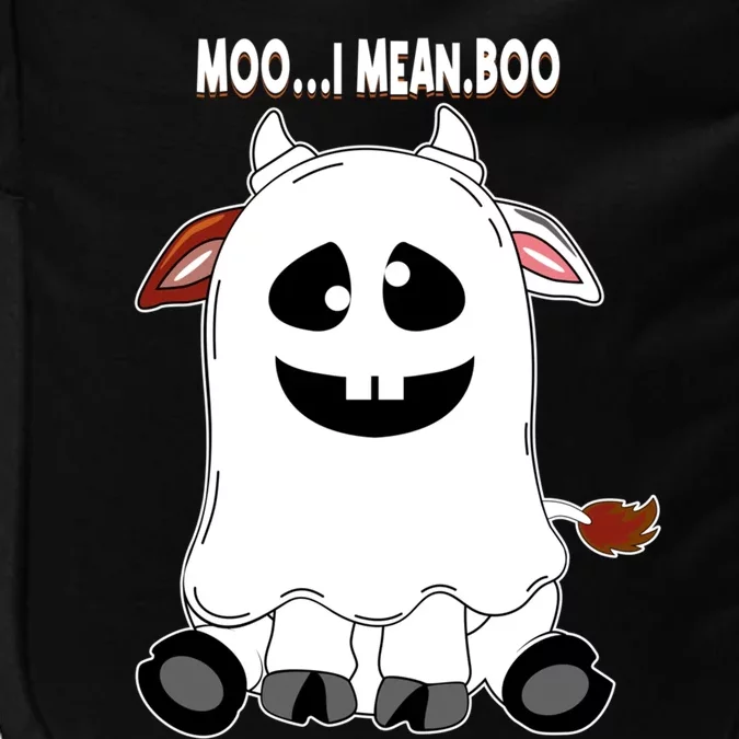 Moo I Mean Boo Funny Cow Halloween Gift Impact Tech Backpack