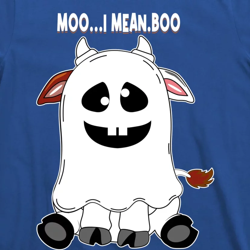 Moo I Mean Boo Funny Cow Halloween Gift T-Shirt