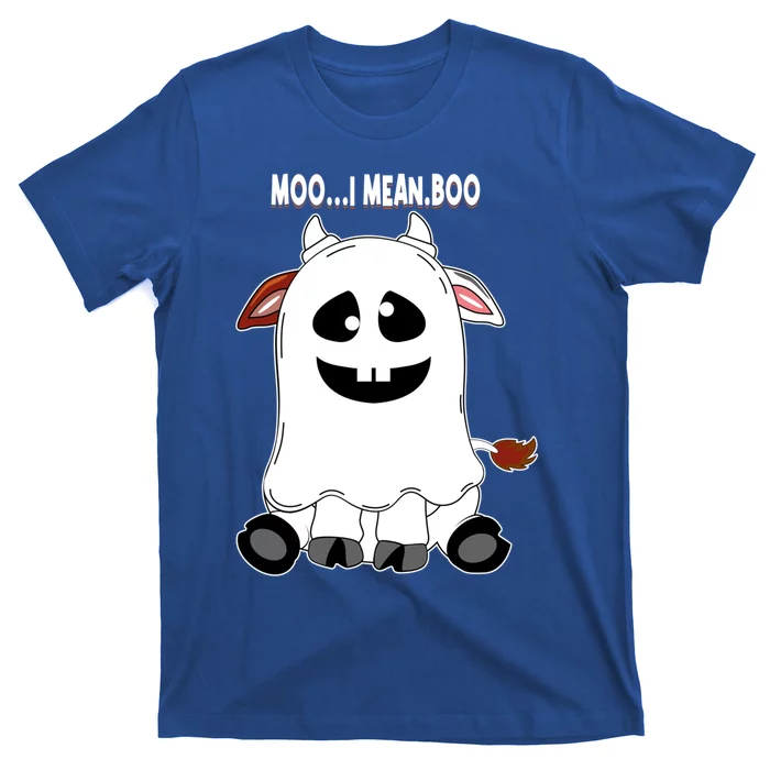 Moo I Mean Boo Funny Cow Halloween Gift T-Shirt