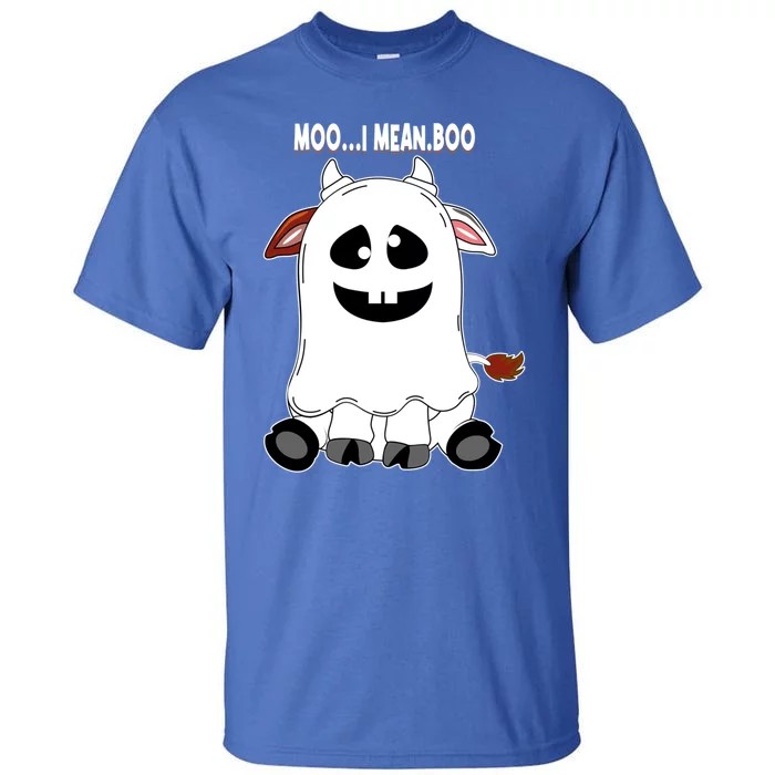 Moo I Mean Boo Funny Cow Halloween Gift Tall T-Shirt