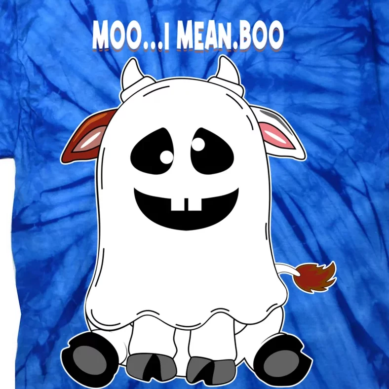 Moo I Mean Boo Funny Cow Halloween Gift Tie-Dye T-Shirt