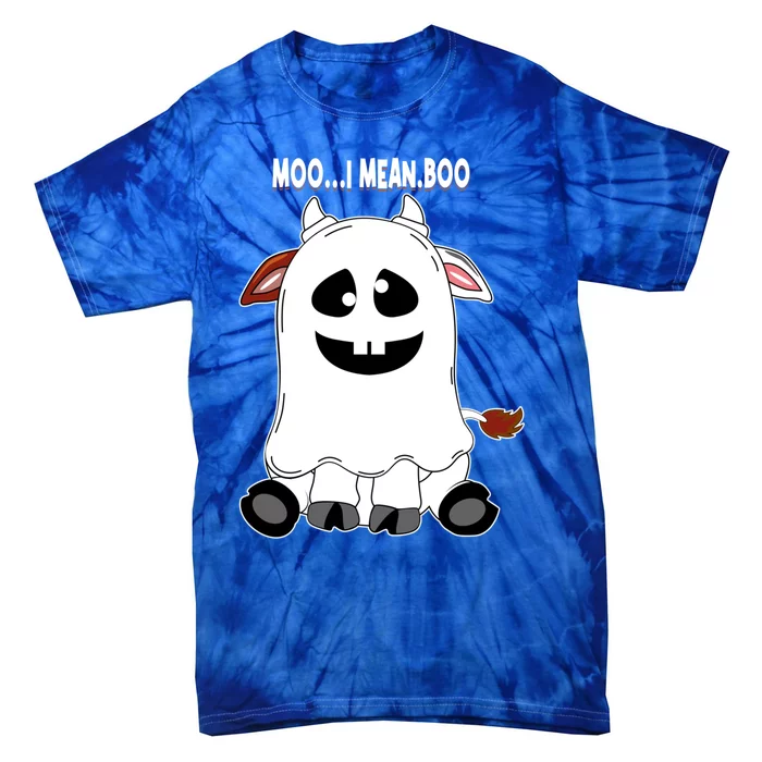 Moo I Mean Boo Funny Cow Halloween Gift Tie-Dye T-Shirt