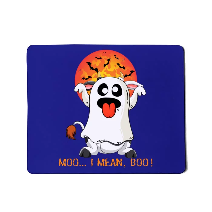 Moo I Mean Boo Funny Ghost Cow Halloween Gift Mousepad