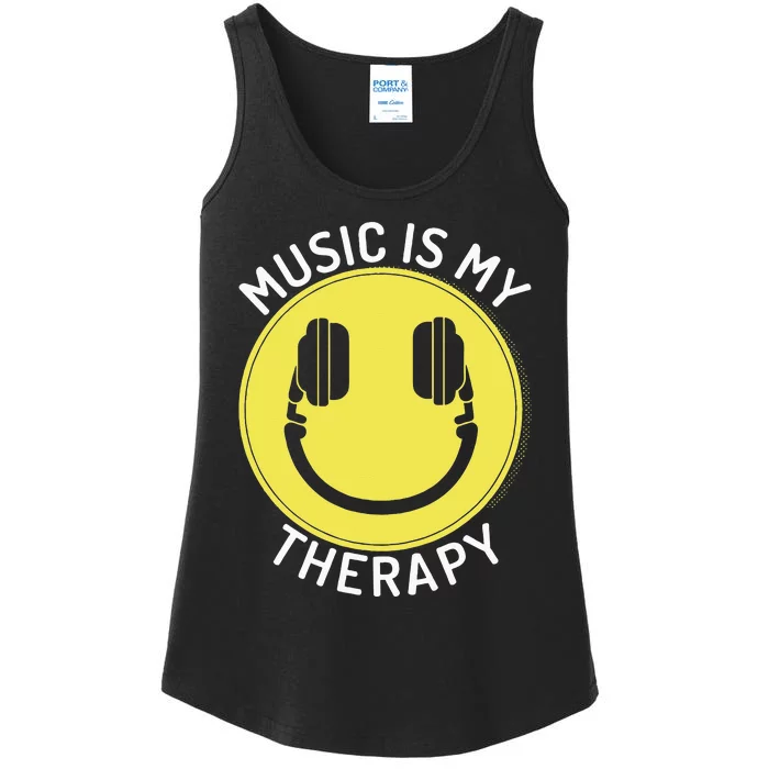 Music Is My Therapy Music Lover Ladies Essential Tank