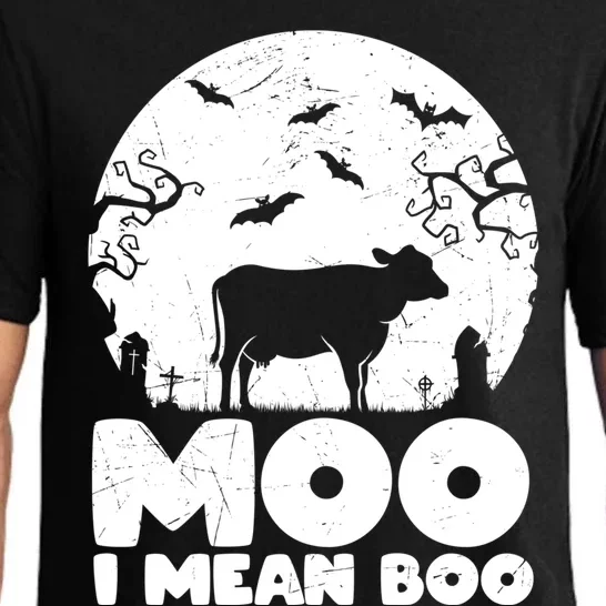 Moo I Mean Boo Funny Halloween Cow Ghost Cool Gift Pajama Set