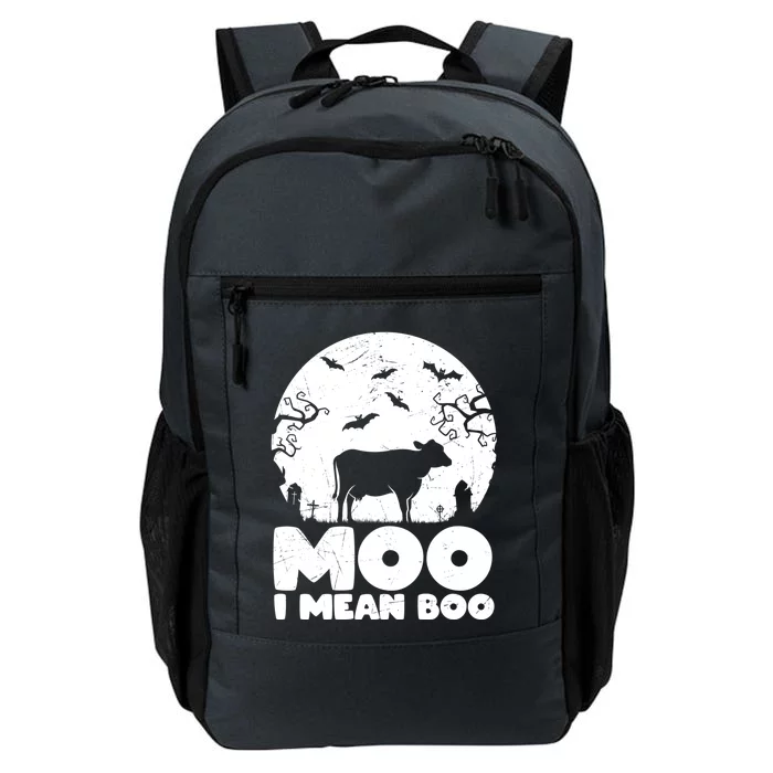 Moo I Mean Boo Funny Halloween Cow Ghost Cool Gift Daily Commute Backpack