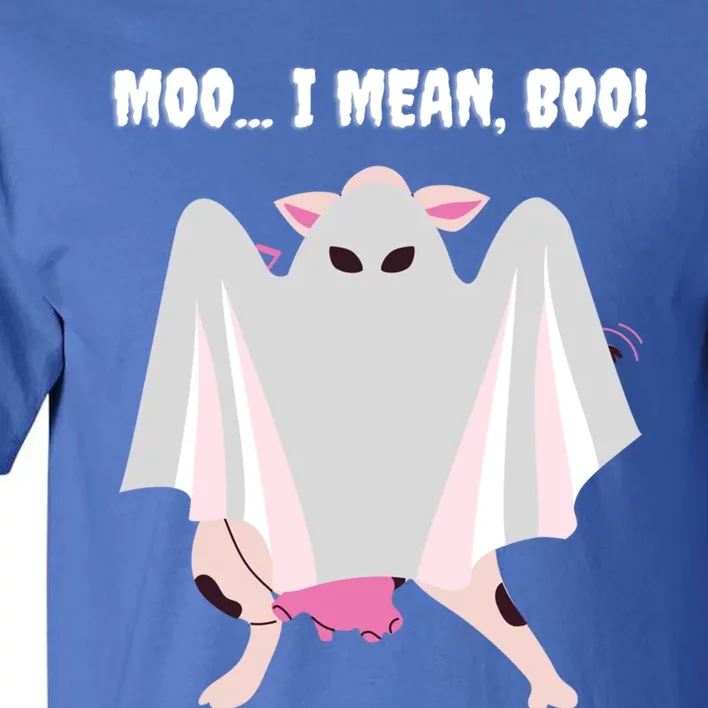 Moo I Mean Boo Funny Halloween Ghost Cow Gift Tall T-Shirt