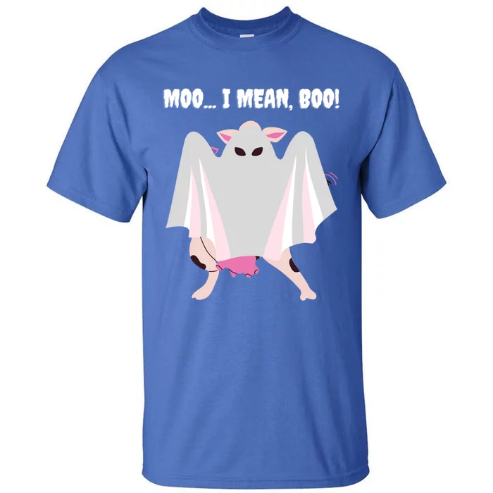 Moo I Mean Boo Funny Halloween Ghost Cow Gift Tall T-Shirt