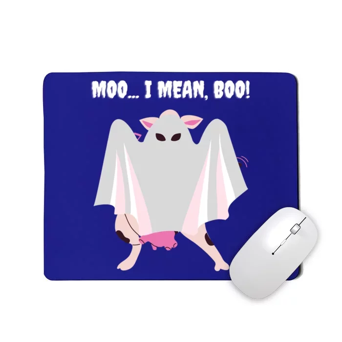 Moo I Mean Boo Funny Halloween Ghost Cow Gift Mousepad