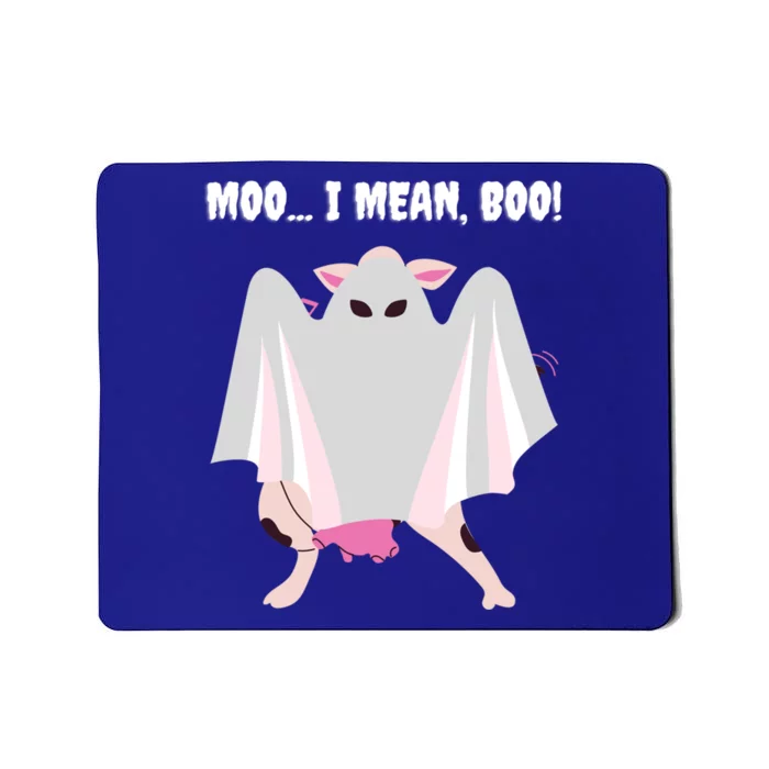 Moo I Mean Boo Funny Halloween Ghost Cow Gift Mousepad