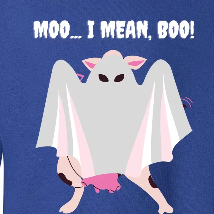 Moo I Mean Boo Funny Halloween Ghost Cow Gift Toddler Sweatshirt