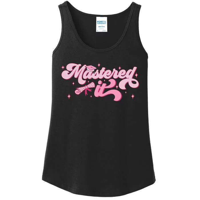 Mastered It M.A.S.T.E.R.S Degree Graduate Mba Graduation Ladies Essential Tank