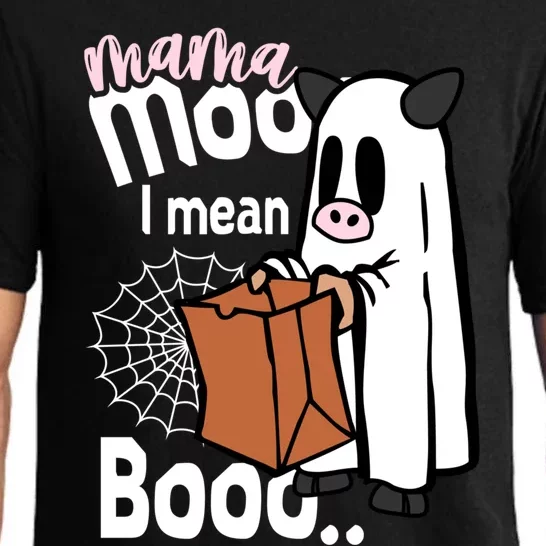 Moo I Mean Boo Funny Mom Son Daughter Mommy And Me Halloween Gift Pajama Set