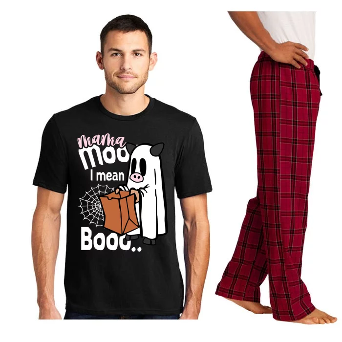 Moo I Mean Boo Funny Mom Son Daughter Mommy And Me Halloween Gift Pajama Set