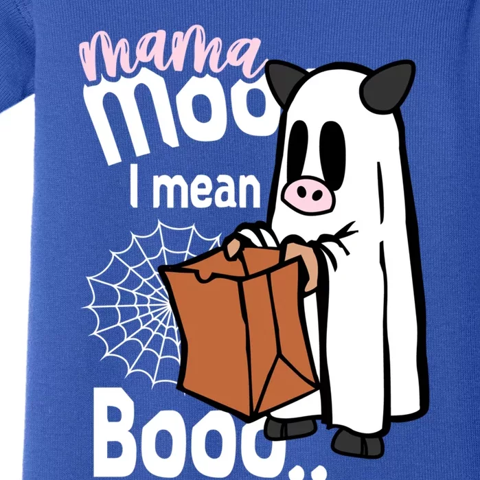 Moo I Mean Boo Funny Mom Son Daughter Mommy And Me Halloween Gift Baby Bodysuit