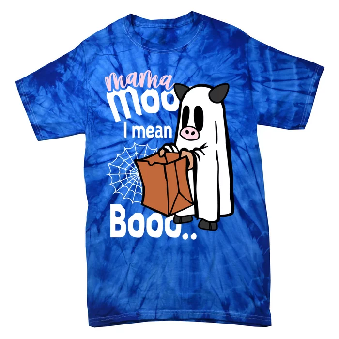 Moo I Mean Boo Funny Mom Son Daughter Mommy And Me Halloween Gift Tie-Dye T-Shirt