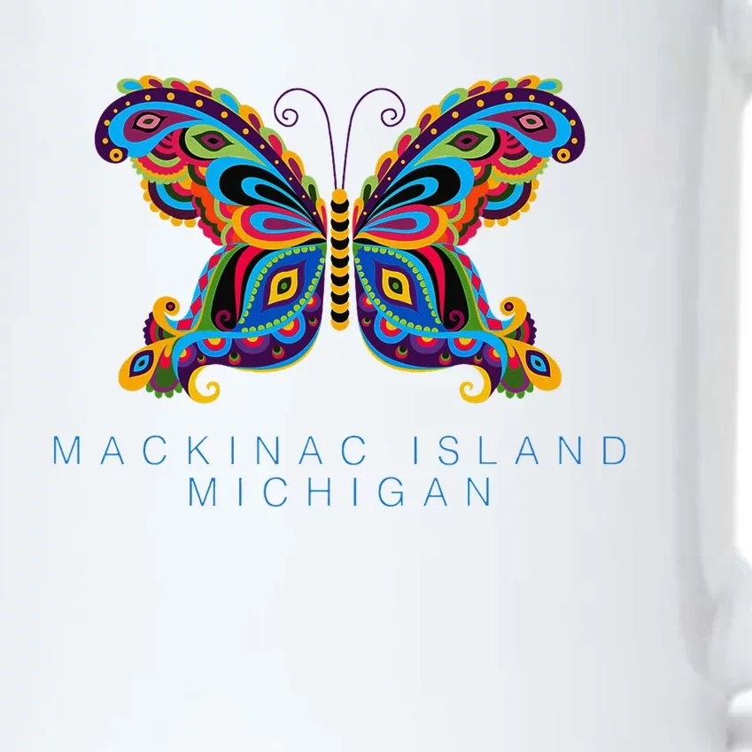 Mackinac Island Michigan Souvenir Butterfly Graphic Black Color Changing Mug