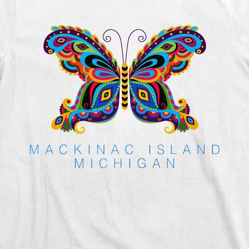 Mackinac Island Michigan Souvenir Butterfly Graphic T-Shirt