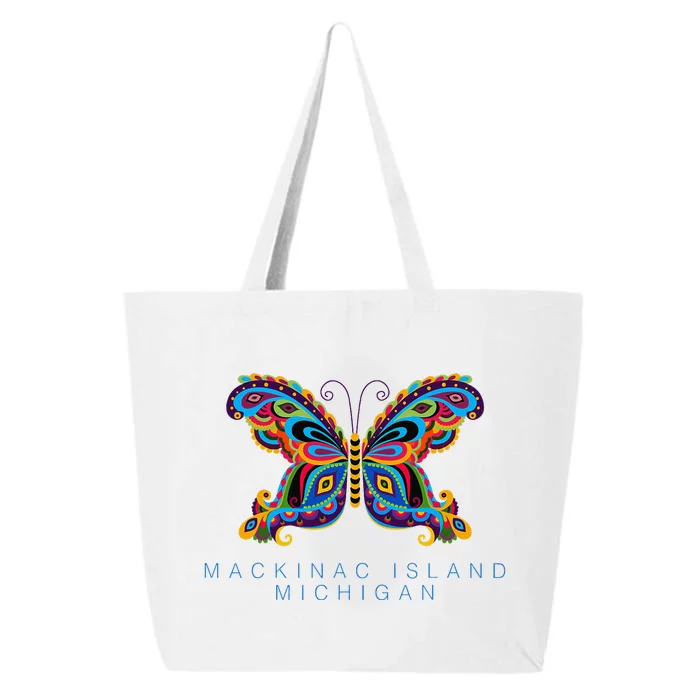 Mackinac Island Michigan Souvenir Butterfly Graphic 25L Jumbo Tote