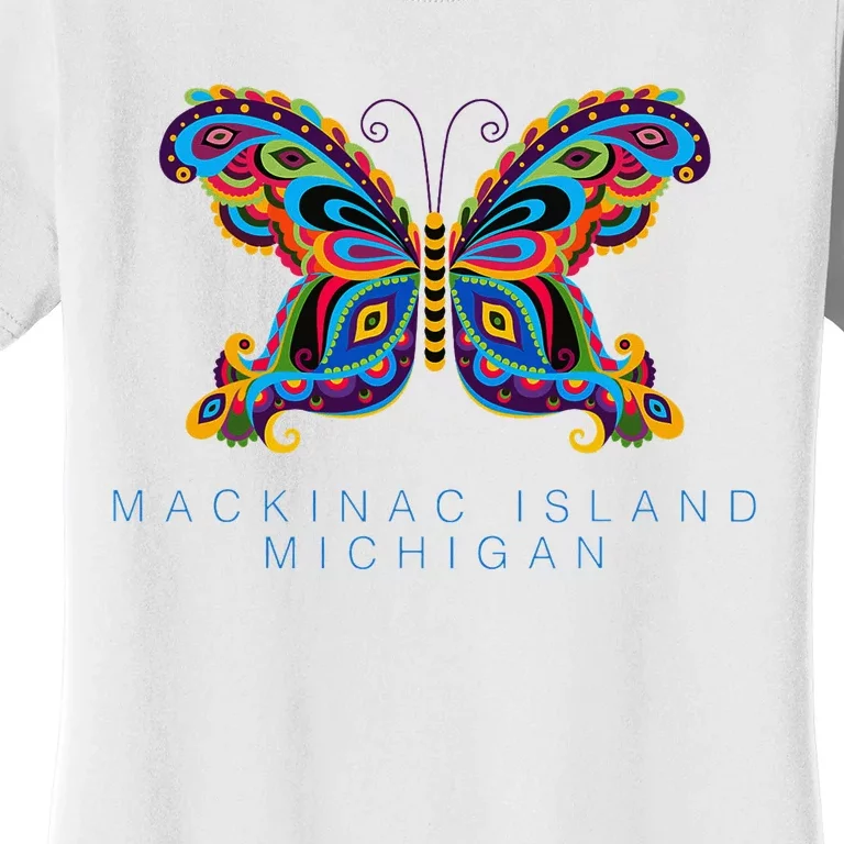 Mackinac Island Michigan Souvenir Butterfly Graphic Women's T-Shirt