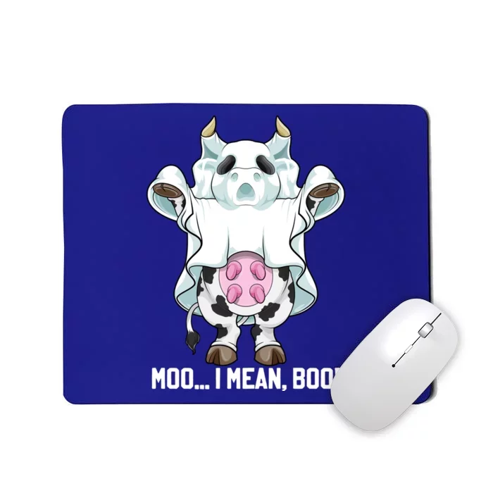 Moo I Mean Boo Ghost Cow Funny Halloween Costume Boys Cool Gift Mousepad