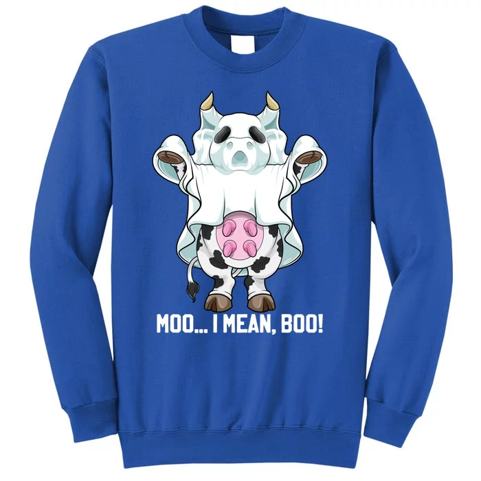 Moo I Mean Boo Ghost Cow Funny Halloween Costume Boys Cool Gift Tall Sweatshirt