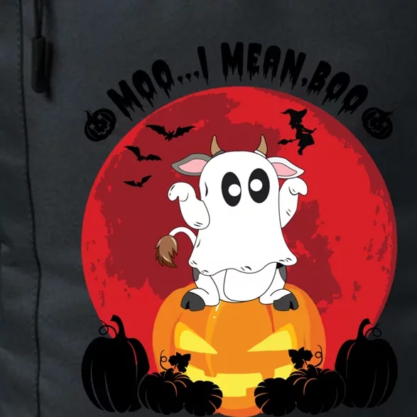 Moo I Mean Boo Ghost Cow Ghost Halloween Gift Daily Commute Backpack