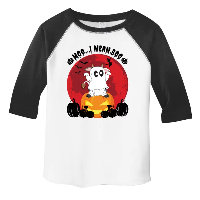 Moo I Mean Boo Ghost Cow Ghost Halloween Gift Toddler Fine Jersey T-Shirt