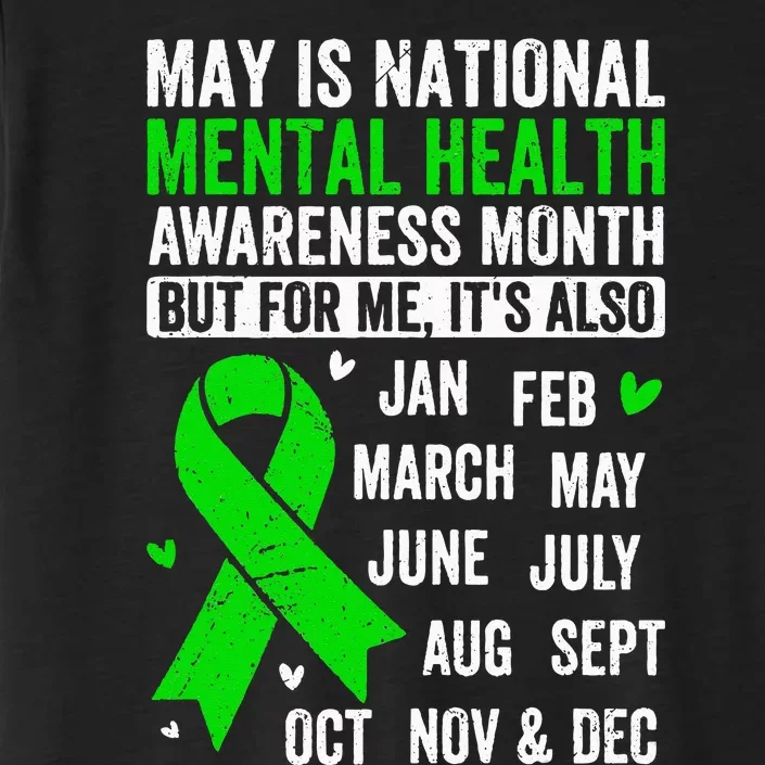 May Is Mental Health Awareness Month Green Ribbon Support ChromaSoft Performance T-Shirt