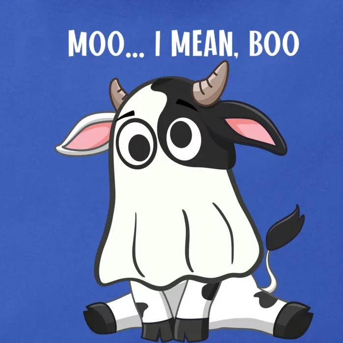 Moo I Mean Boo Ghost Cow Halloween Cow Lover Halloween Farm Gift Zip Tote Bag