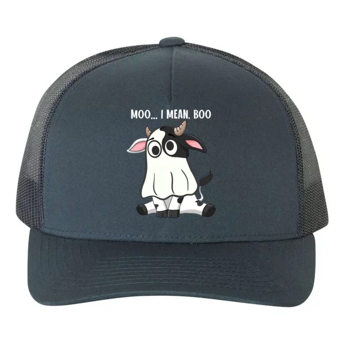 Moo I Mean Boo Ghost Cow Halloween Cow Lover Halloween Farm Gift Yupoong Adult 5-Panel Trucker Hat