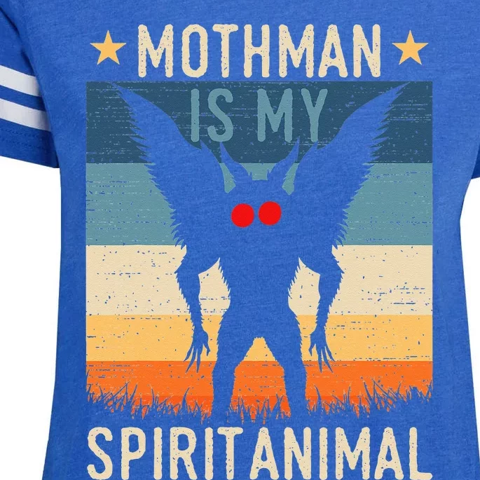 Mothman Is My Spirit Animal! Retro Mothman Quote Cryptid Enza Ladies Jersey Football T-Shirt