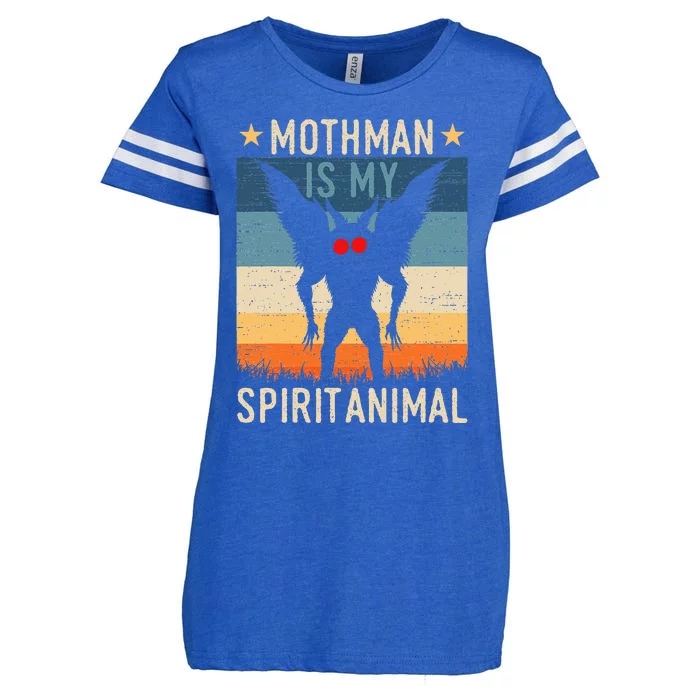 Mothman Is My Spirit Animal! Retro Mothman Quote Cryptid Enza Ladies Jersey Football T-Shirt