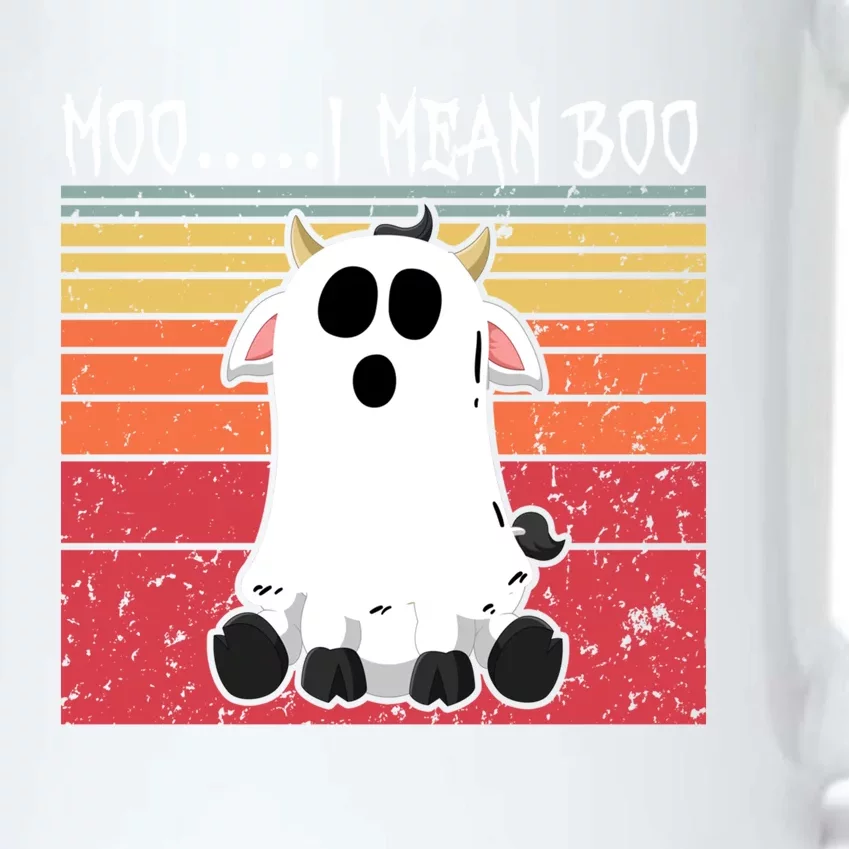 Moo I Mean Boo Ghost Cow Halloween Farmer Funny Gift Black Color Changing Mug