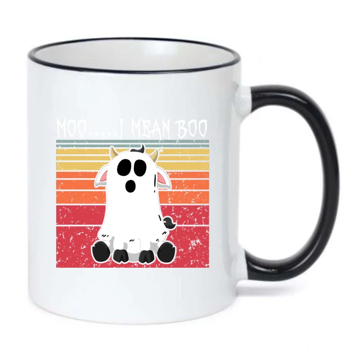 Moo I Mean Boo Ghost Cow Halloween Farmer Funny Gift Black Color Changing Mug