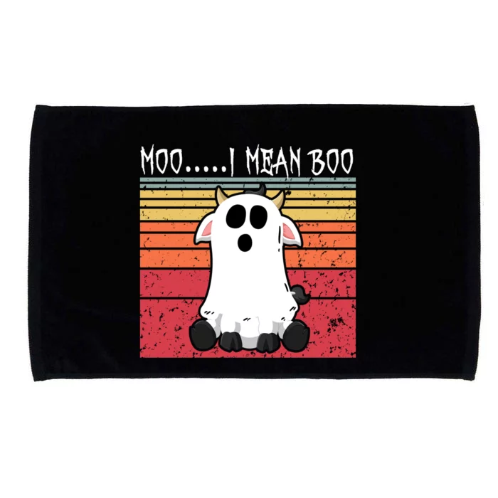 Moo I Mean Boo Ghost Cow Halloween Farmer Funny Gift Microfiber Hand Towel