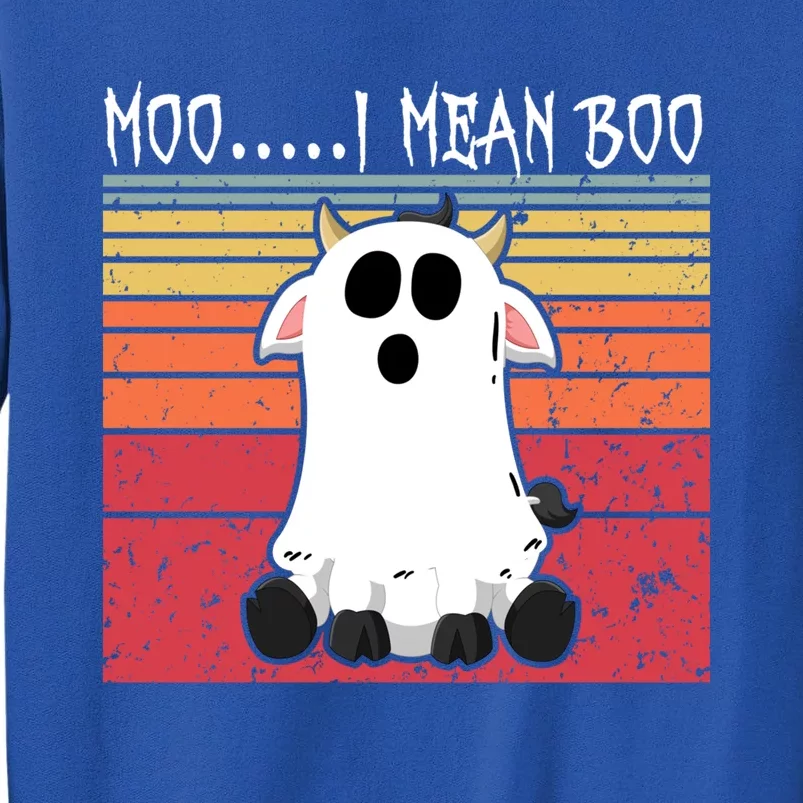 Moo I Mean Boo Ghost Cow Halloween Farmer Funny Gift Tall Sweatshirt