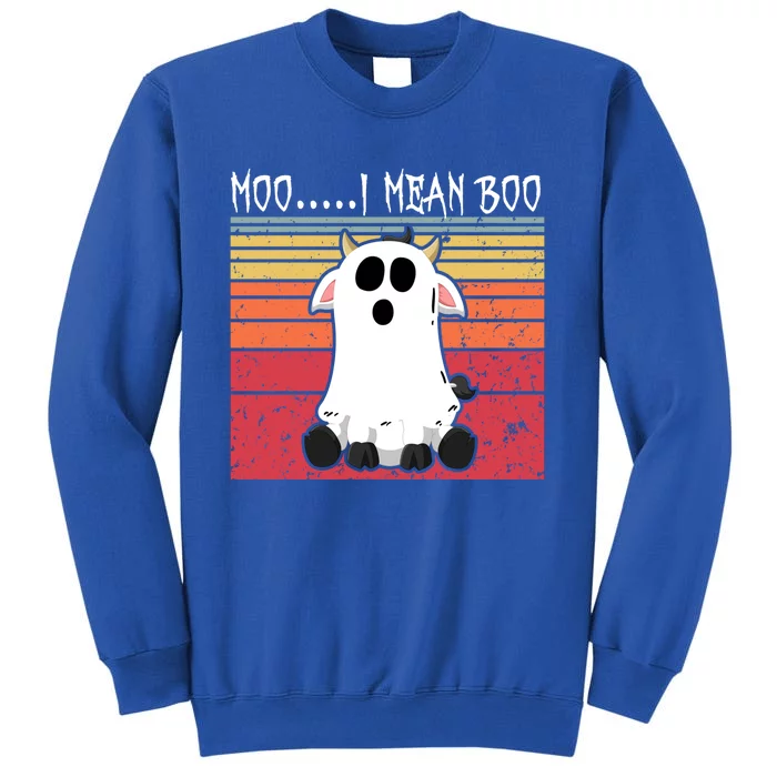 Moo I Mean Boo Ghost Cow Halloween Farmer Funny Gift Tall Sweatshirt