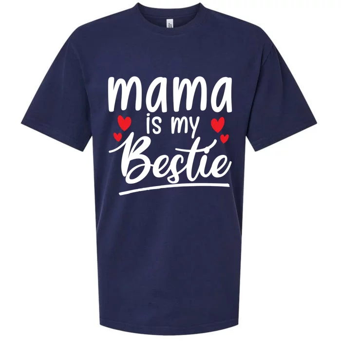 Mama Is My Bestie Funny Mommy Life Quotes Mothers Day Great Gift Sueded Cloud Jersey T-Shirt