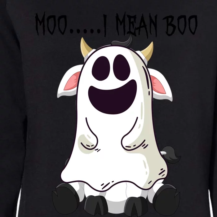 Moo I Mean Boo Ghost Cow Halloween Farmer Gift Womens California Wash Sweatshirt