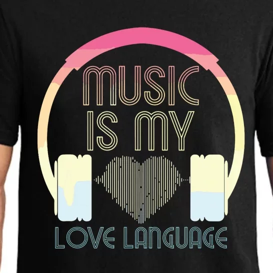 Music Is My Love Language Cute Heart Waves For Music Lover Pajama Set